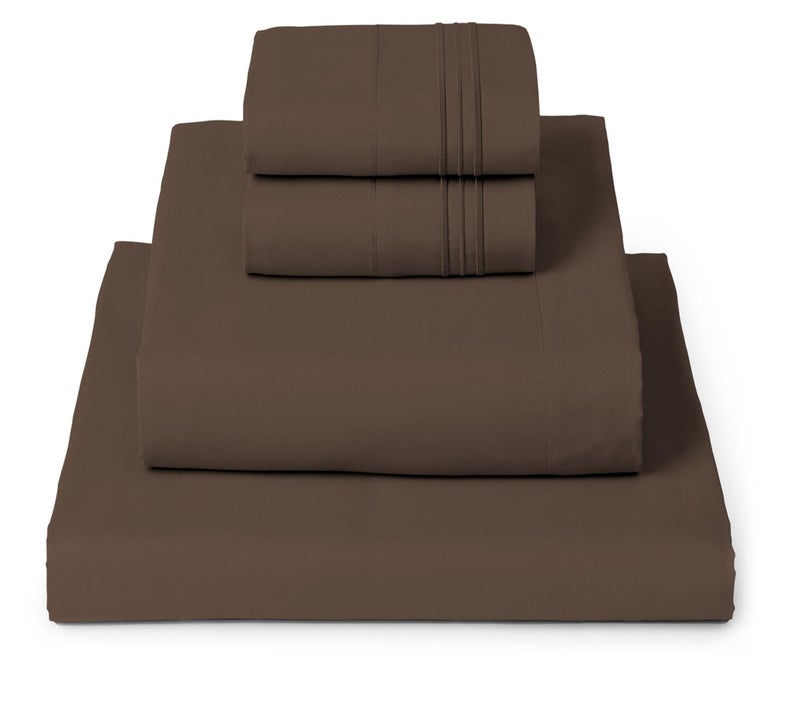 Mellanni Queen Sheets Set - 4 PC Iconic Collection Bedding - Hotel Luxury, Extra Soft, Cooling Bed Sheets - Wrinkle, Fade, Stain Resistant (Queen, Brown) - Image 1